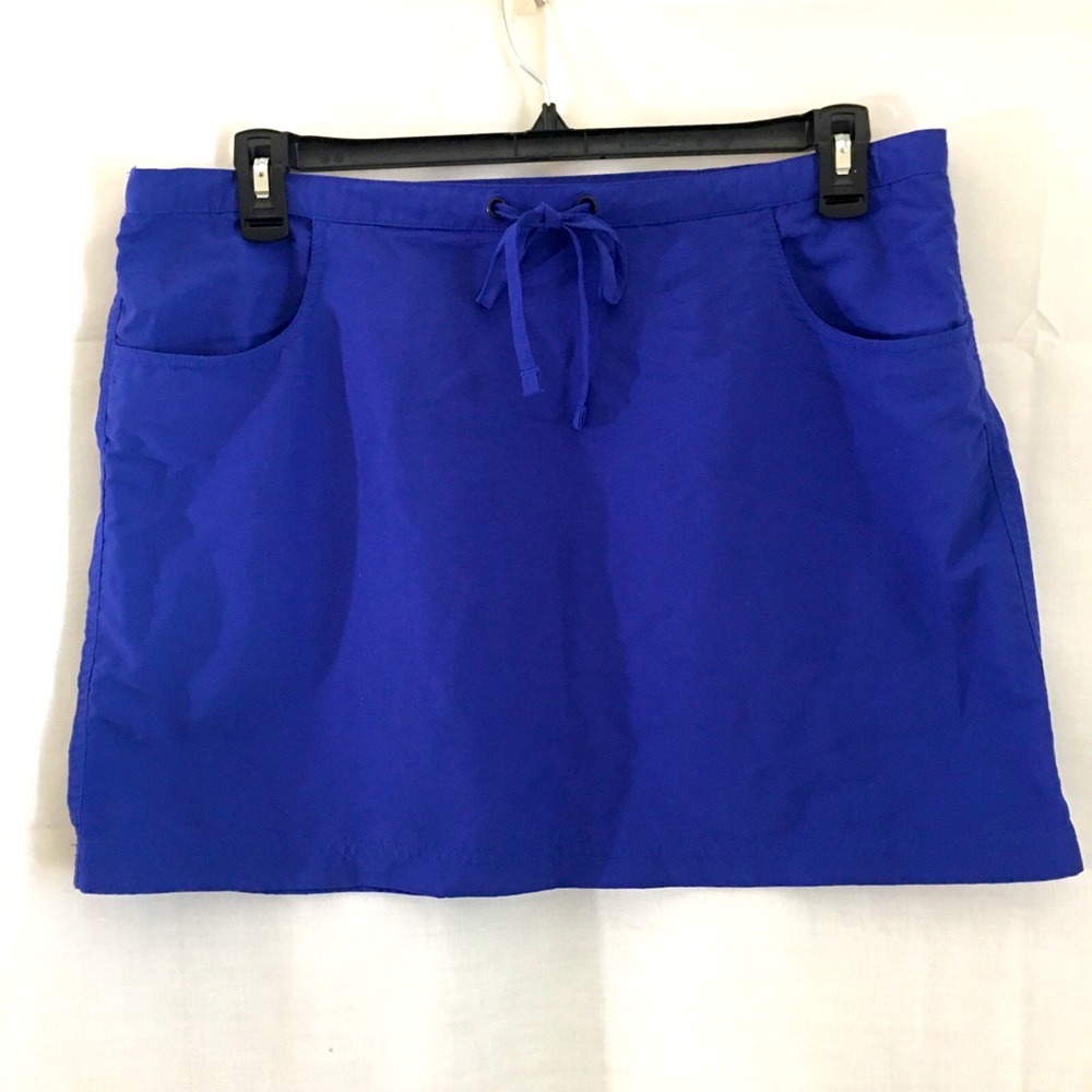 LL Bean blue nylon short skirt